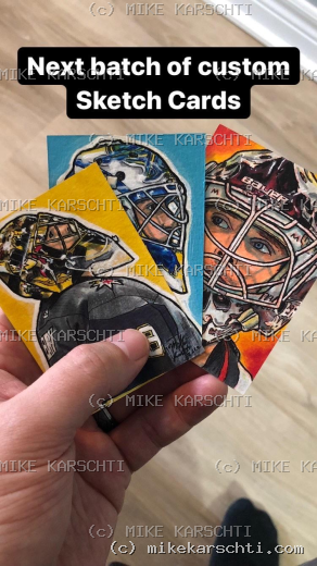 Custom hand-drawn trading card #1 by Mike Karschti