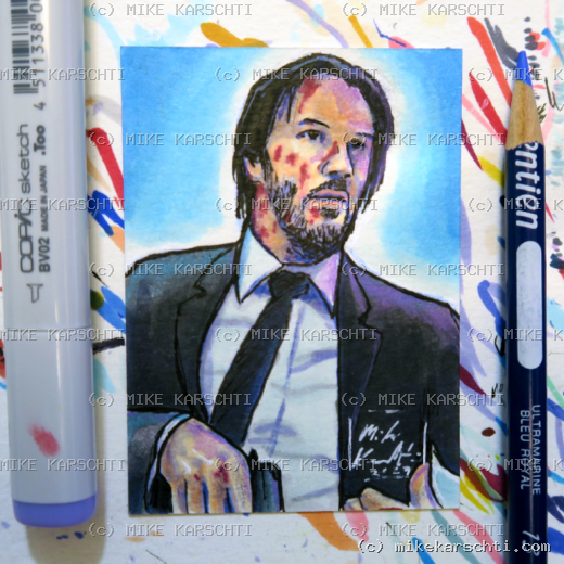 Custom hand-drawn trading card #10 by Mike Karschti