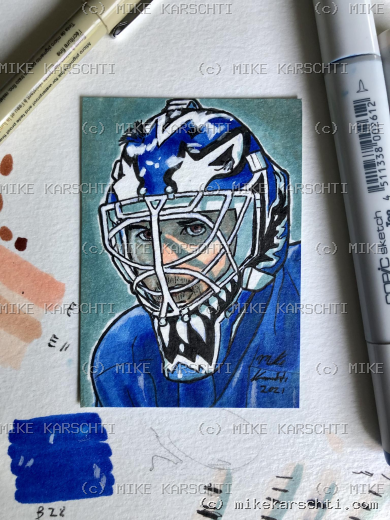 Custom hand-drawn trading card #12 by Mike Karschti