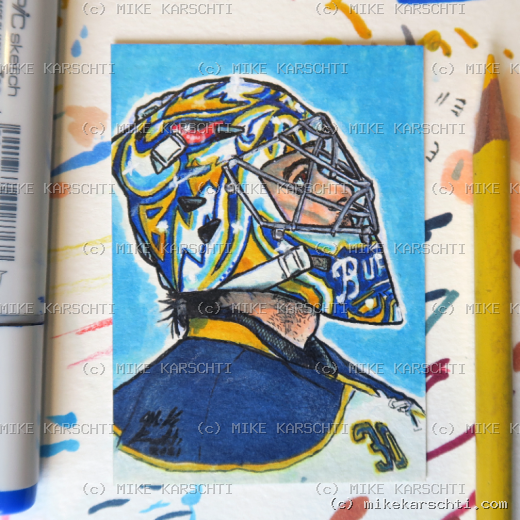 Custom hand-drawn trading card #13 by Mike Karschti