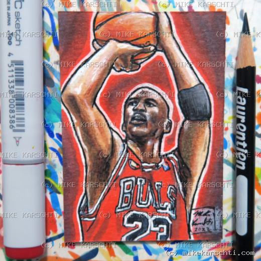 Custom hand-drawn trading card #14 by Mike Karschti