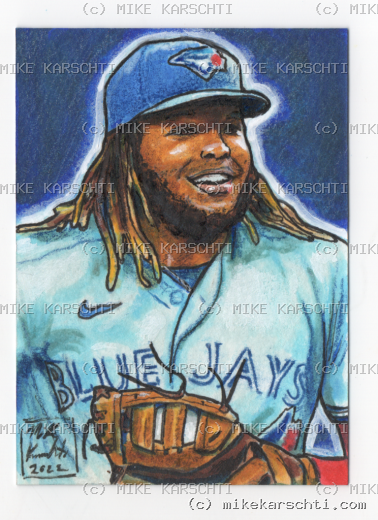 Custom hand-drawn trading card #18 by Mike Karschti