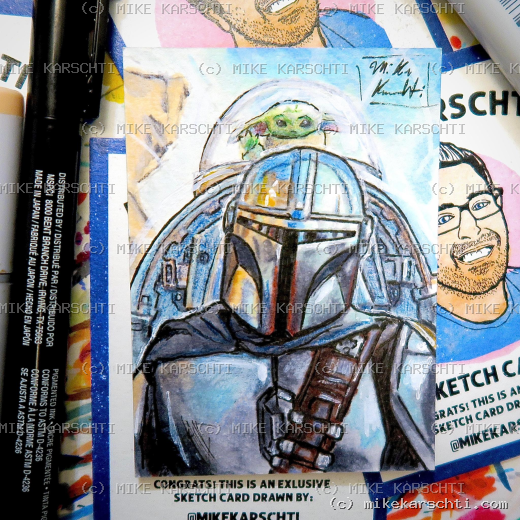 Custom hand-drawn trading card #2 by Mike Karschti