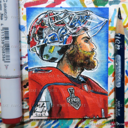 Custom hand-drawn trading card #27 by Mike Karschti