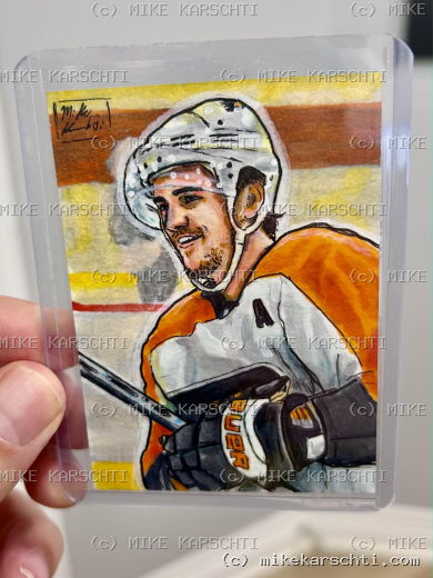 Custom hand-drawn trading card #3 by Mike Karschti