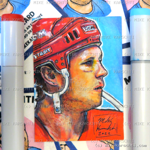 Custom hand-drawn trading card #30 by Mike Karschti