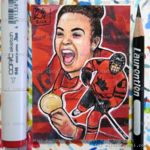 Custom hand-drawn trading card #33 by Mike Karschti