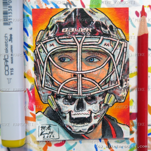 Custom hand-drawn trading card #36 by Mike Karschti