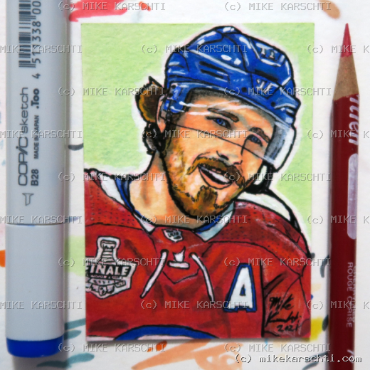 Custom hand-drawn trading card #37 by Mike Karschti