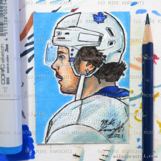 Custom hand-drawn trading card #38 by Mike Karschti
