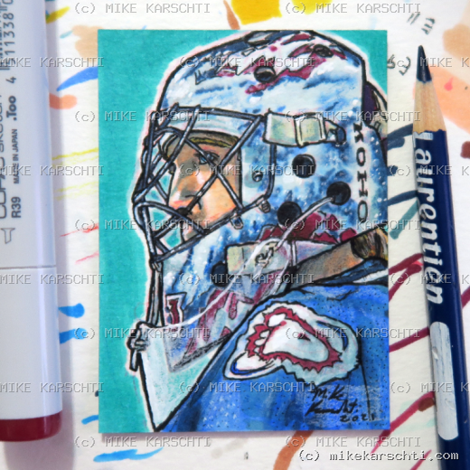 Custom hand-drawn trading card #39 by Mike Karschti