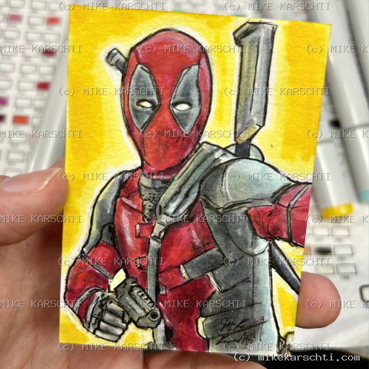 Custom hand-drawn trading card #5 by Mike Karschti
